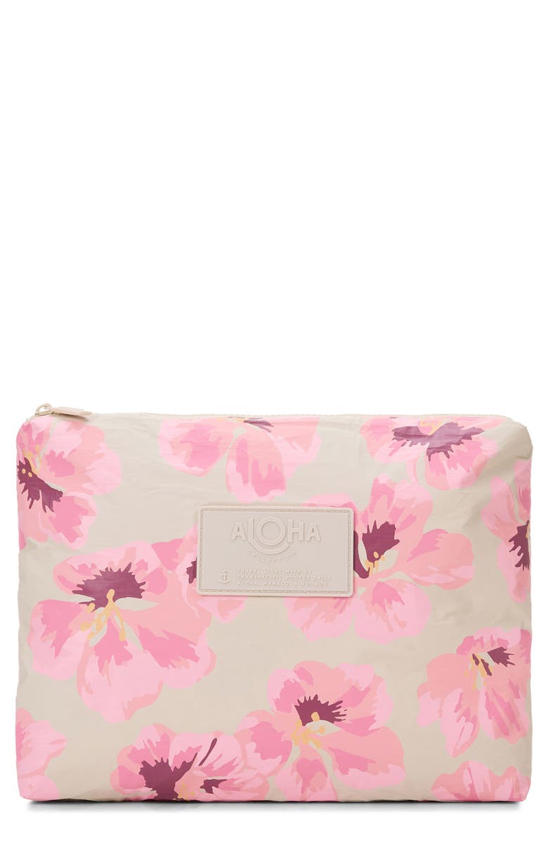 Aloha Collection Mid Flutter Water Resistant Tyvek<sup>®</sup> Zip Pouch, Main, color, Blush