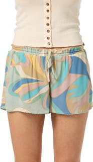 O'Neill Layne Butterfly Print Drawstring Shorts
