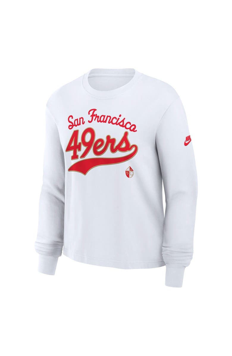 Nike Women's Nike  White San Francisco 49ers Long Sleeve Boxy T-Shirt, Alternate, color, 