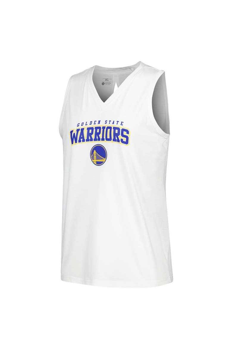 Women's Levelwear White Golden State Warriors Paisley Peekaboo Tank Top, Alternate, color, White