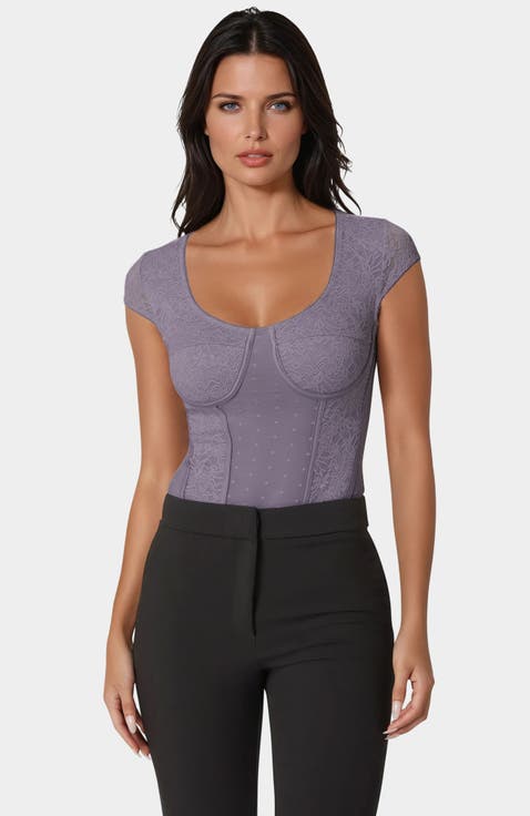 Swiss Dot Lace Bodysuit