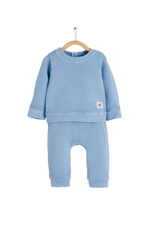 Babycottons Essentials Sweatshirt Baby Set In Light Blue