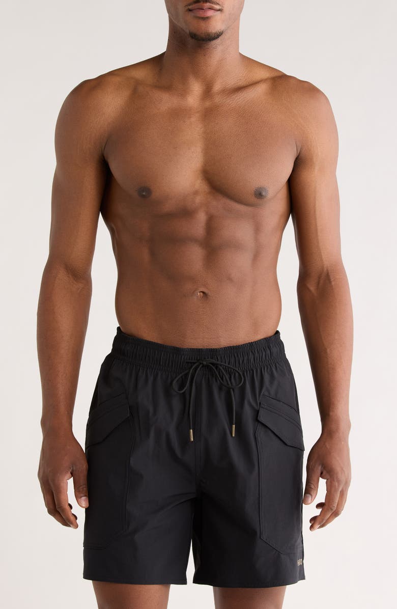 BOSS Neo Swim Trunks, Main, color, Black