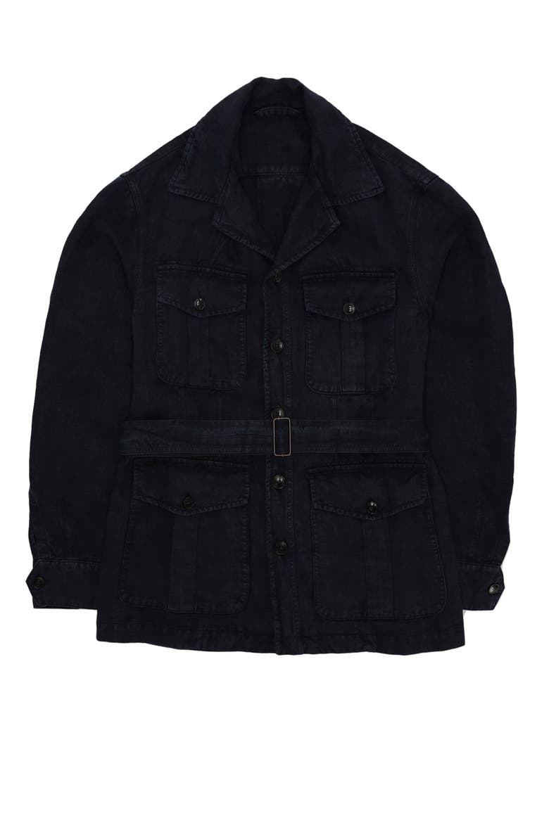 Clint Linen Sahariana Jacket, Main, color, BLUE