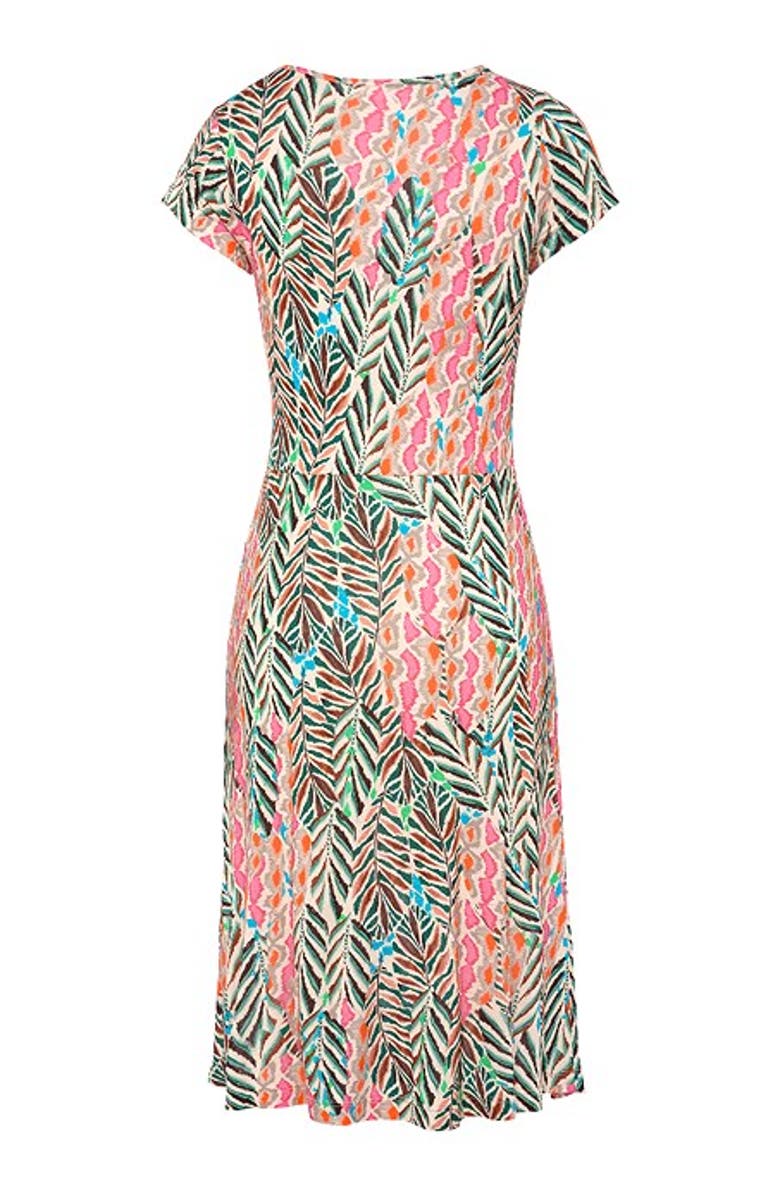 LASCANA Women's Ruched V-Neck Dress, Alternate, color, Multi Print