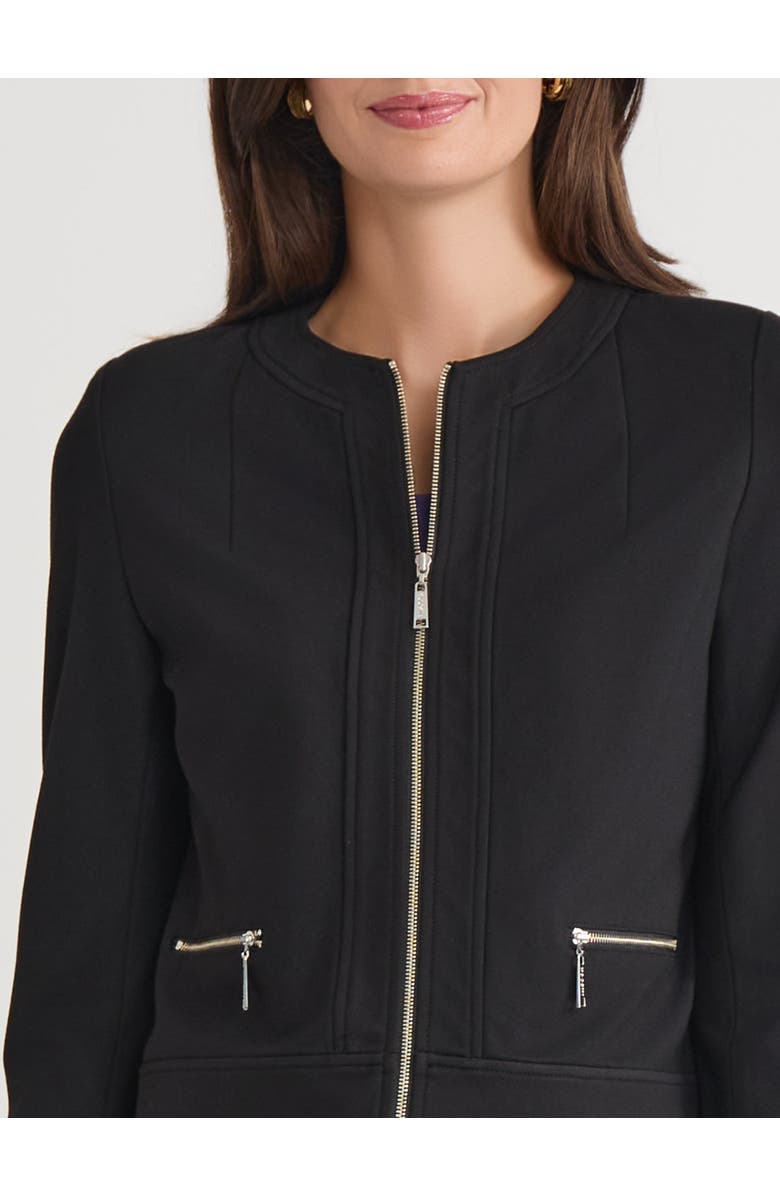 Misook Heritage LuxeStretch Ponte Sport Jacket, Alternate, color, Black