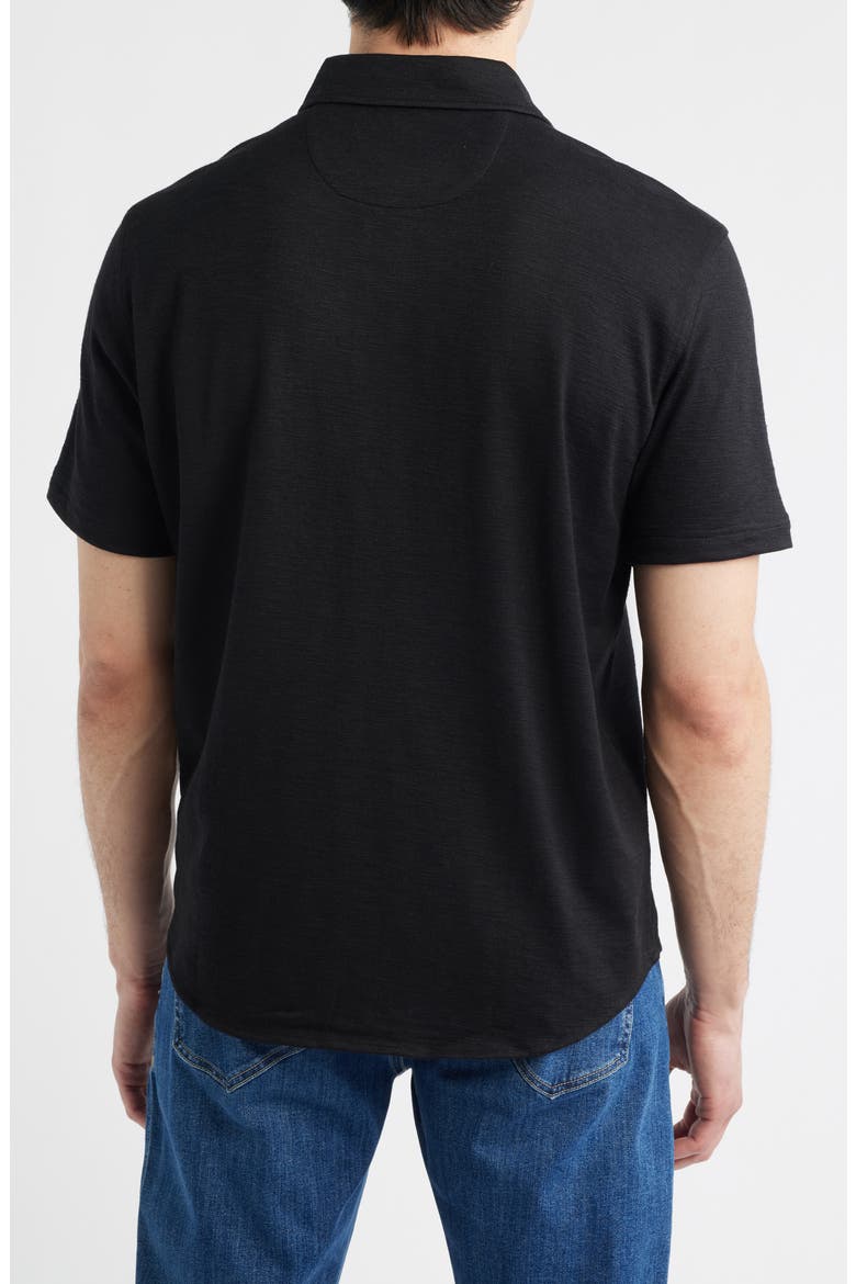 Riley Knit Short Sleeve Button-Up Shirt, Alternate, color, BLACK