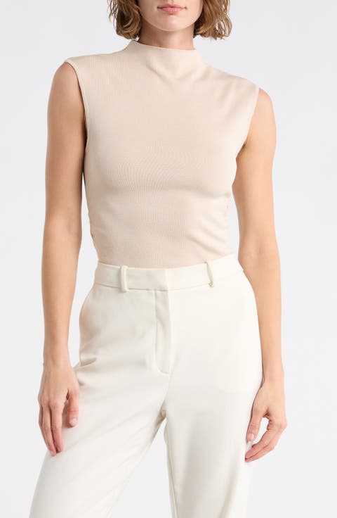 Mock Neck Ruched Tank