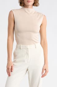 Blu Pepper Mock Neck Ruched Tank