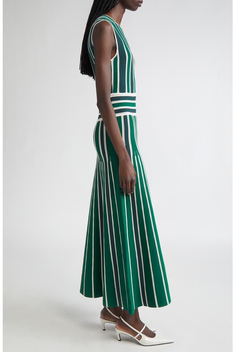 Tallone Stripe Sleeveless Maxi Sweater Dress, Alternate, color, GREEN