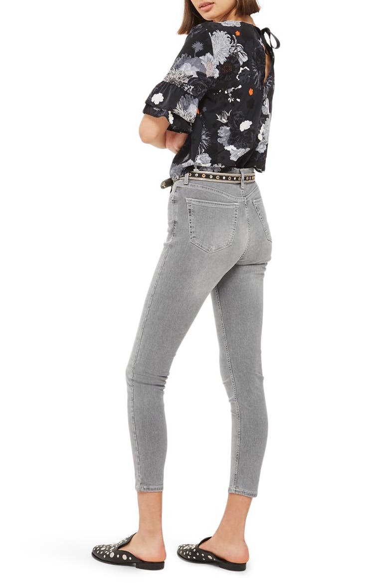 Jamie High Waist Ankle Skinny Jeans, Alternate, color, GREY