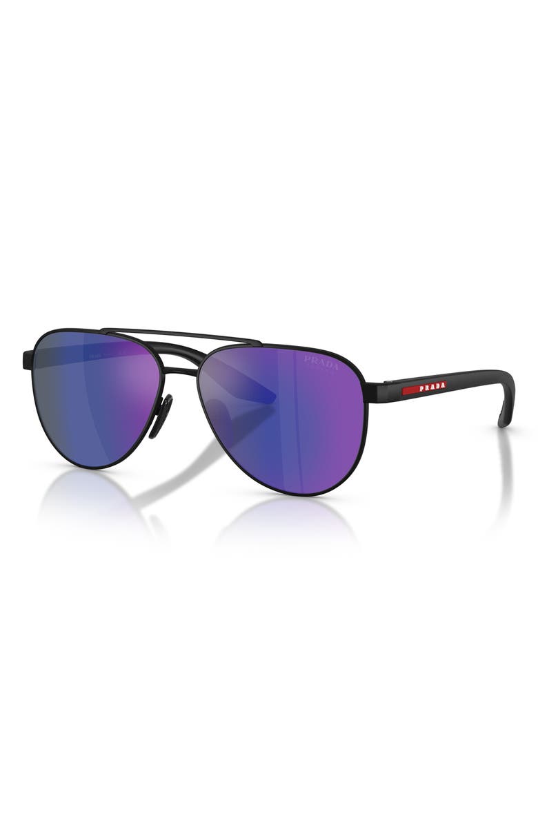 Prada Linea Rossa 58mm Pilot Sunglasses, Alternate, color, 