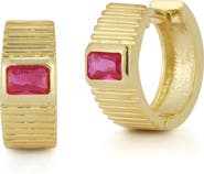 CHLOE AND MADISON Cubic Zirconia Vintage Hoop Earrings