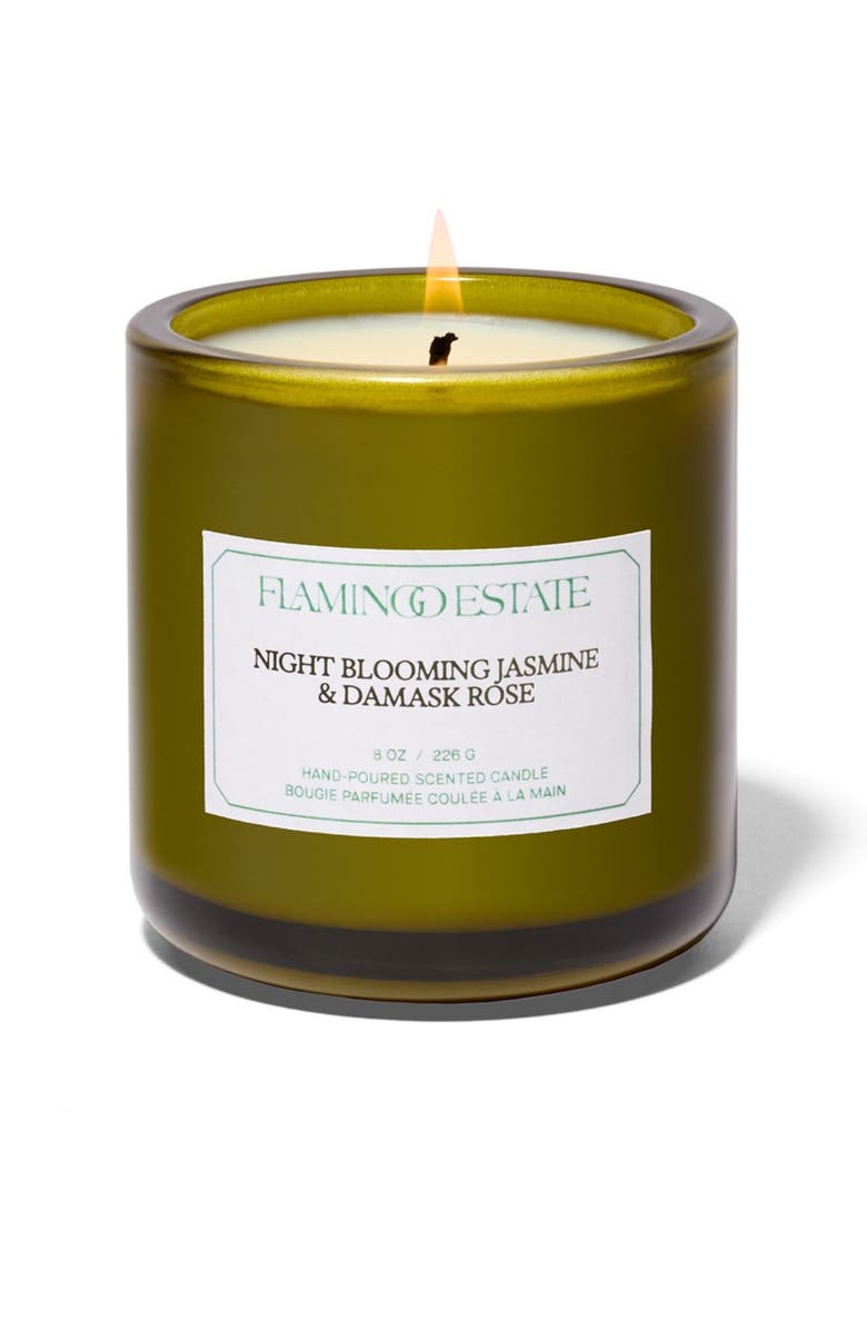FLAMINGO ESTATE Night Blooming Jasmine & Damask Rose Candle, Main, color, 
