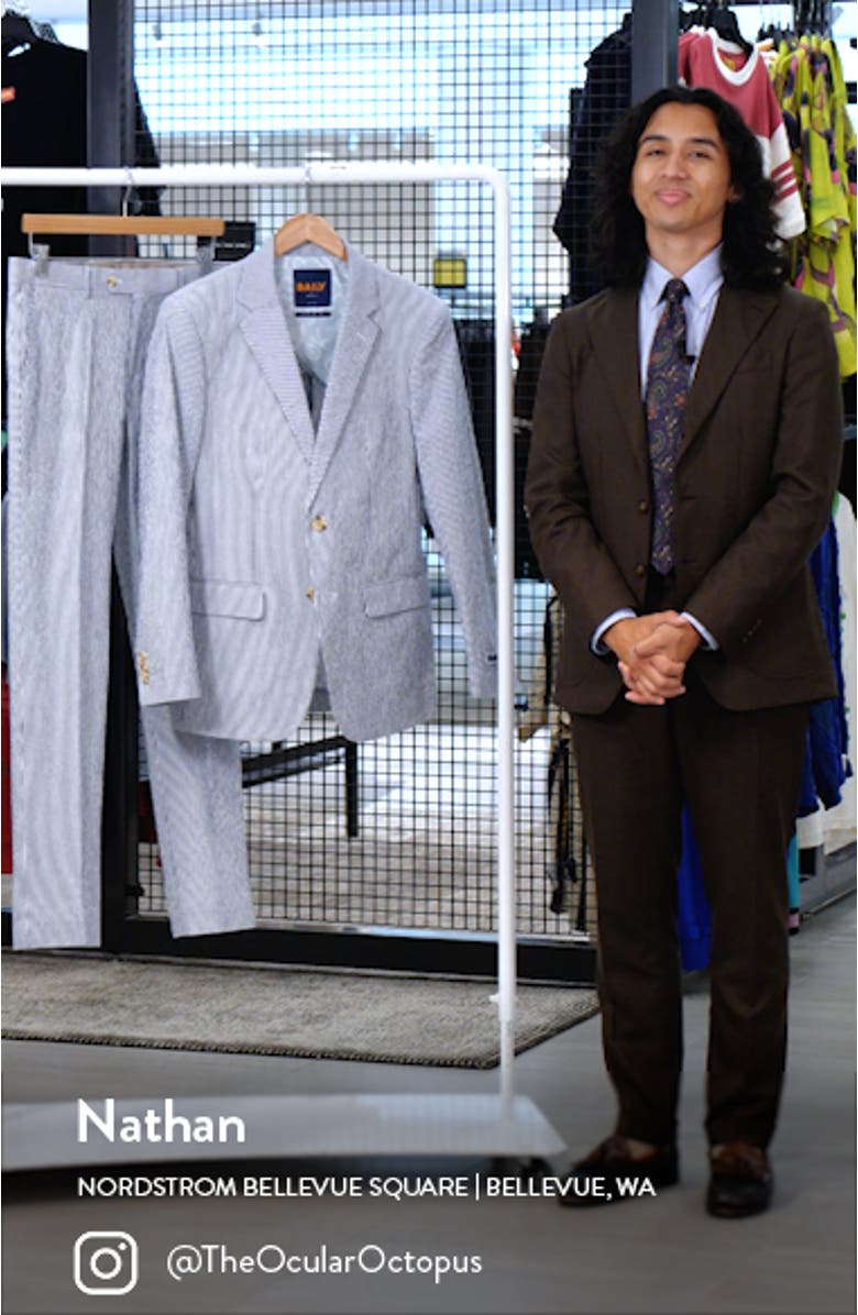 Daily Slim Fit Stripe Stretch Cotton Seersucker Suit, sales video thumbnail