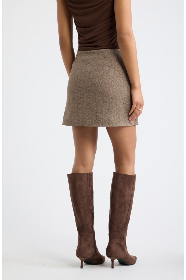 Tweed Miniskirt, Alternate, color, BROWN TWEED