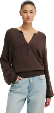 Cotton On Women's Everfine Oversized Henley Knit