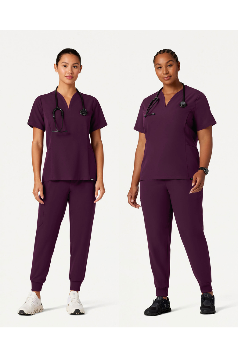 Calix Women's 2-Pocket Tailored V-Neck Scrub Top, Alternate, color, Eggplant