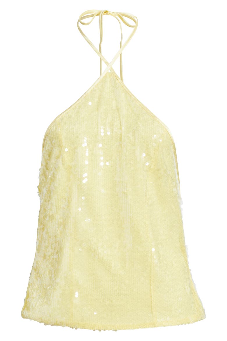 Sun Salutations Sequin Halter Top, Alternate, color, YELLOW