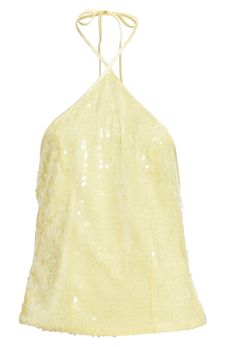 Princess Polly Sun Salutations Sequin Halter Top, Main, color, Yellow