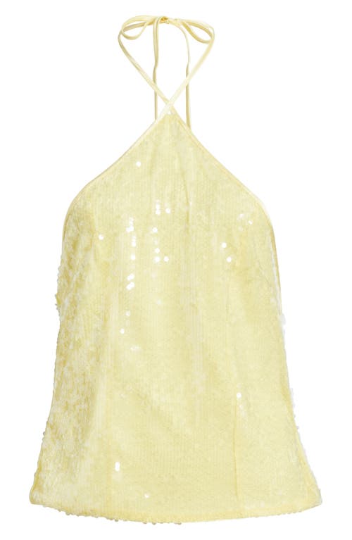Princess Polly Sun Salutations Sequin Halter Top In Yellow
