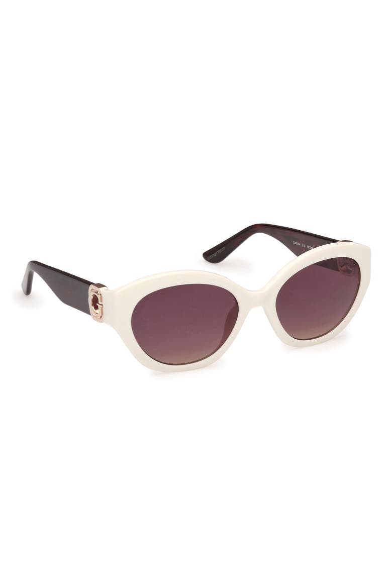 Oval Sunglasses, Alternate, color, WHITE / GRADIENT SMOKE