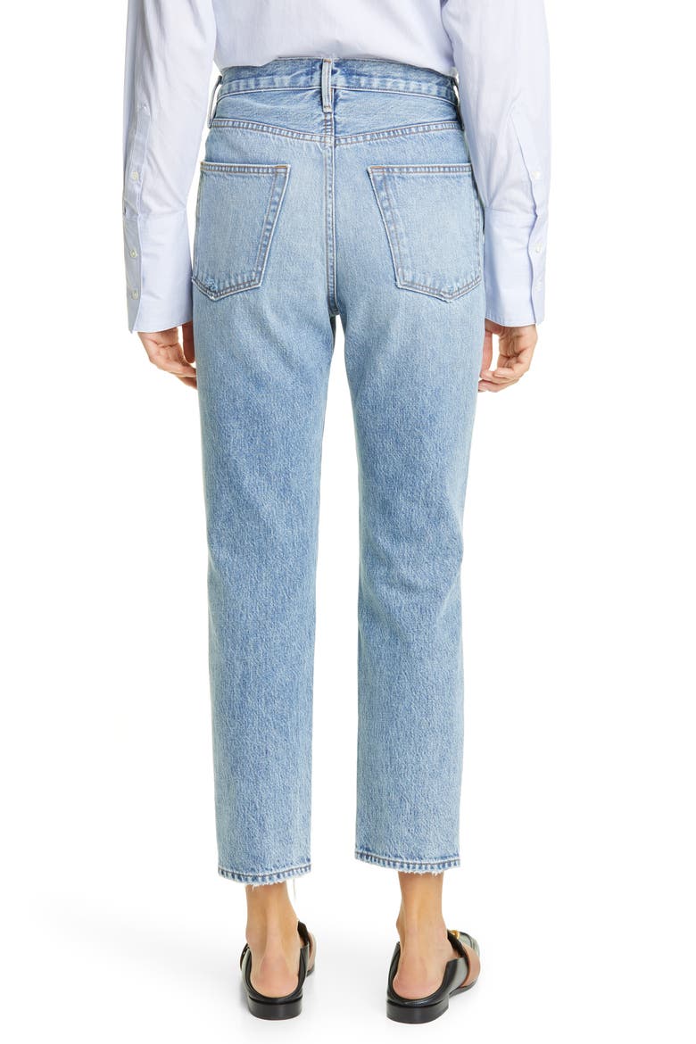 Le Original Ripped High Waist Ankle Boyfriend Jeans, Alternate, color, CASCADE BLUE RIPS