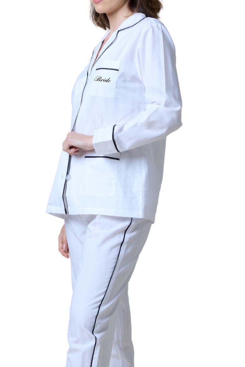 Bride Cotton Long Pajama Set, Alternate, color, Monochrome