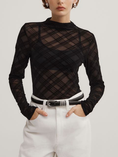 Flocked Mesh Top
