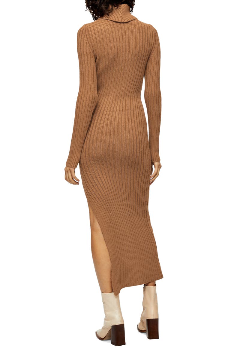 Turtleneck Long Sleeve Sweater Dress, Alternate, color, CAMEL
