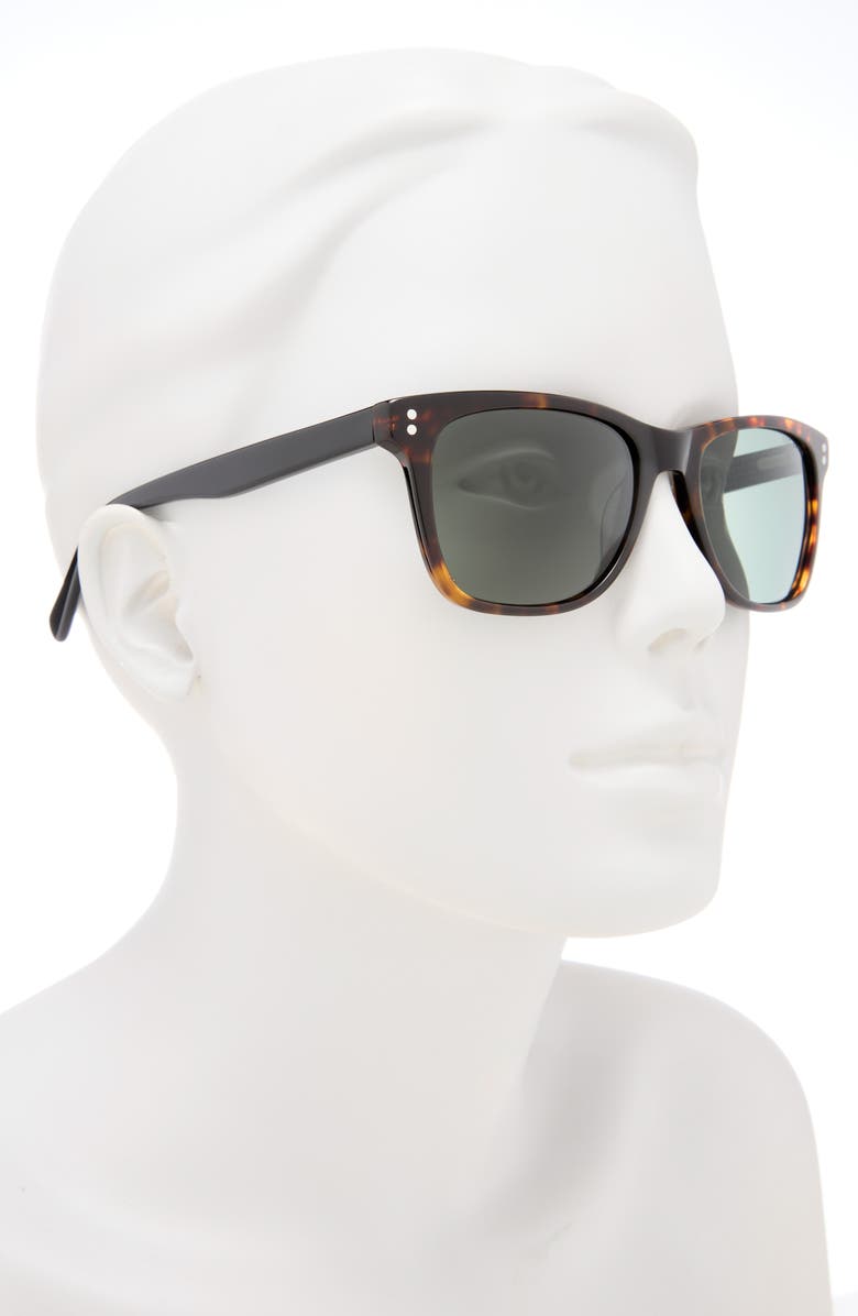 Ted Baker London 53mm Polarized Acetate Frame Square Sunglasses, Alternate, color, Tortoise