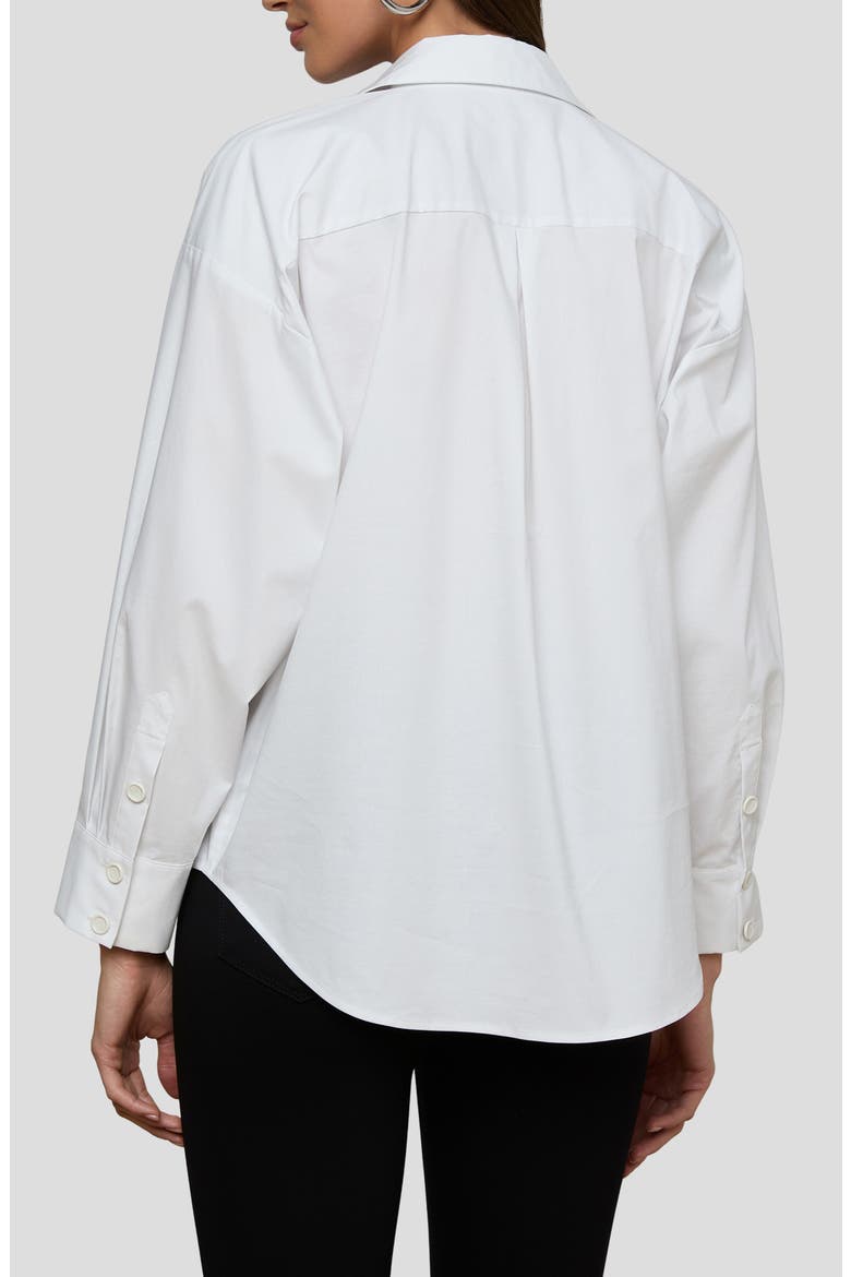 Rylie Relaxed Fit Organic Cotton Blend Button-Up Shirt, Alternate, color, WHITE