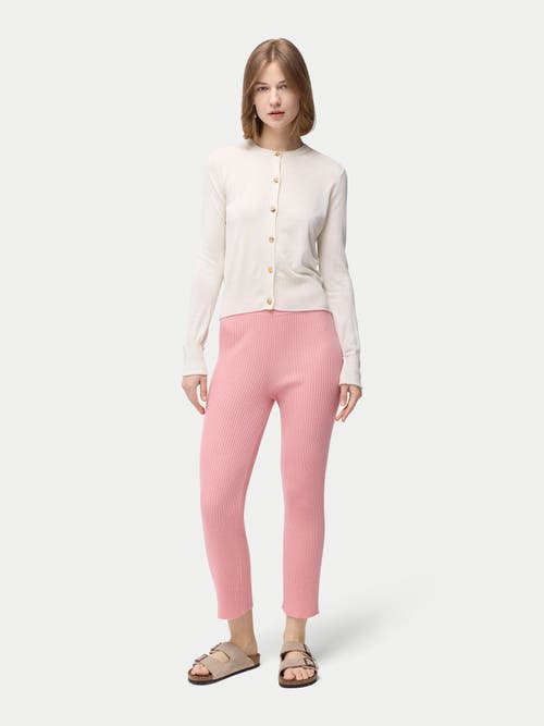 Gobi Mongolian Cashmere Cashmere Silk Buttoned Cardigan In Whisper White