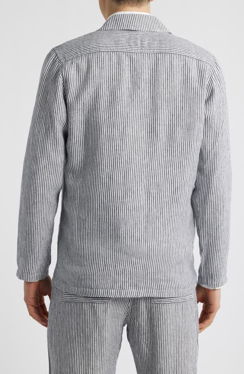 Alex Crane Kite Linen Jacket In Lines