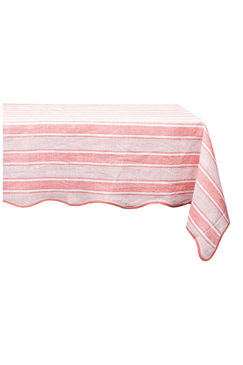 Cabana Tablecloth, Main, color, CORAL