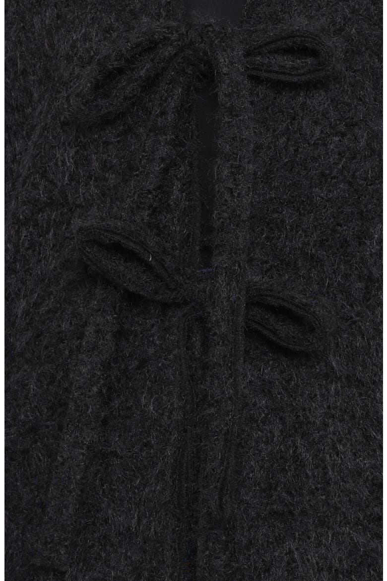 Kimmy Bow Oversize Cardigan, Alternate, color, BLACK