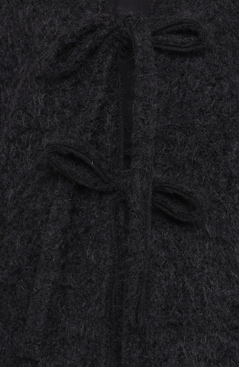 Petal & Pup Kimmy Bow Oversize Cardigan, Alternate, color, Black