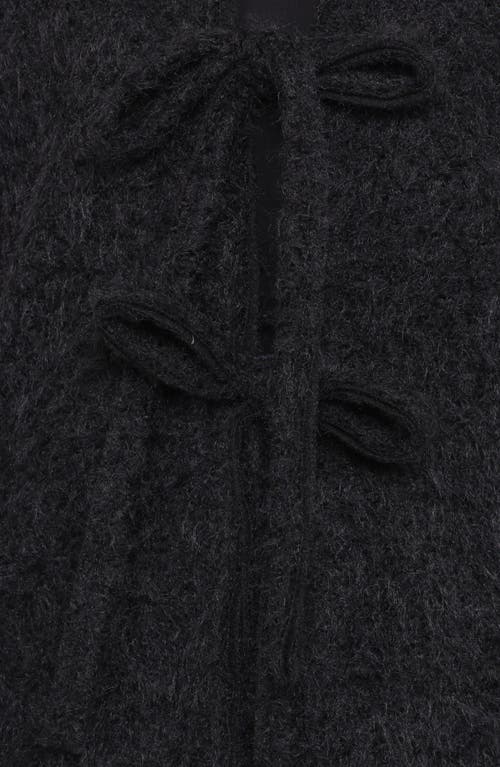 Petal And Pup Petal & Pup Kimmy Bow Oversize Cardigan In Black