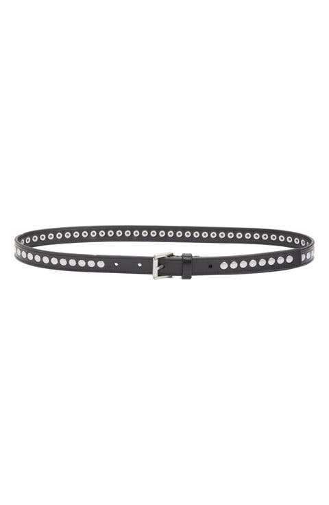 Flat Stud Leather Belt