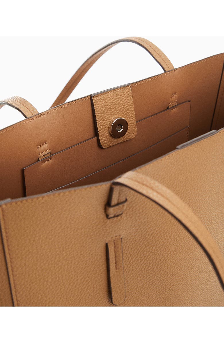 MANGO Faux Leather Shopper Tote, Alternate, color,