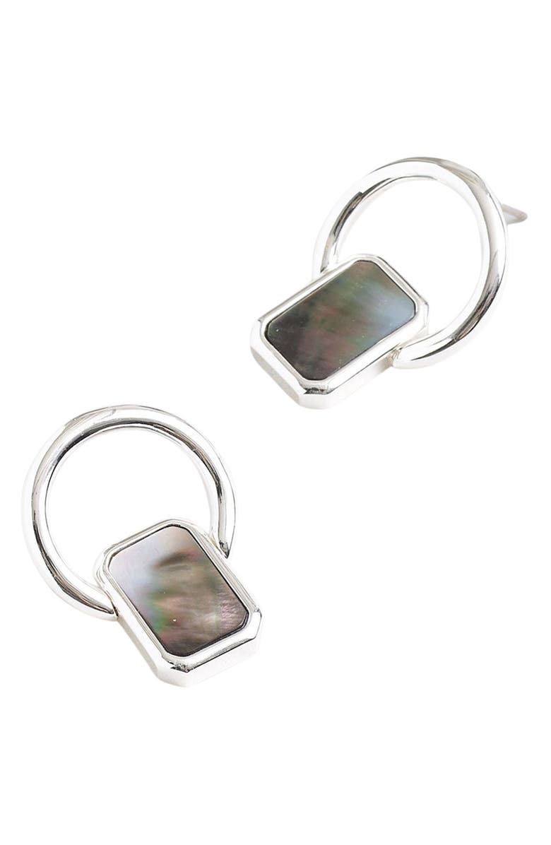 Madewell Inlaid Doorknocker Earrings, Main, color, 