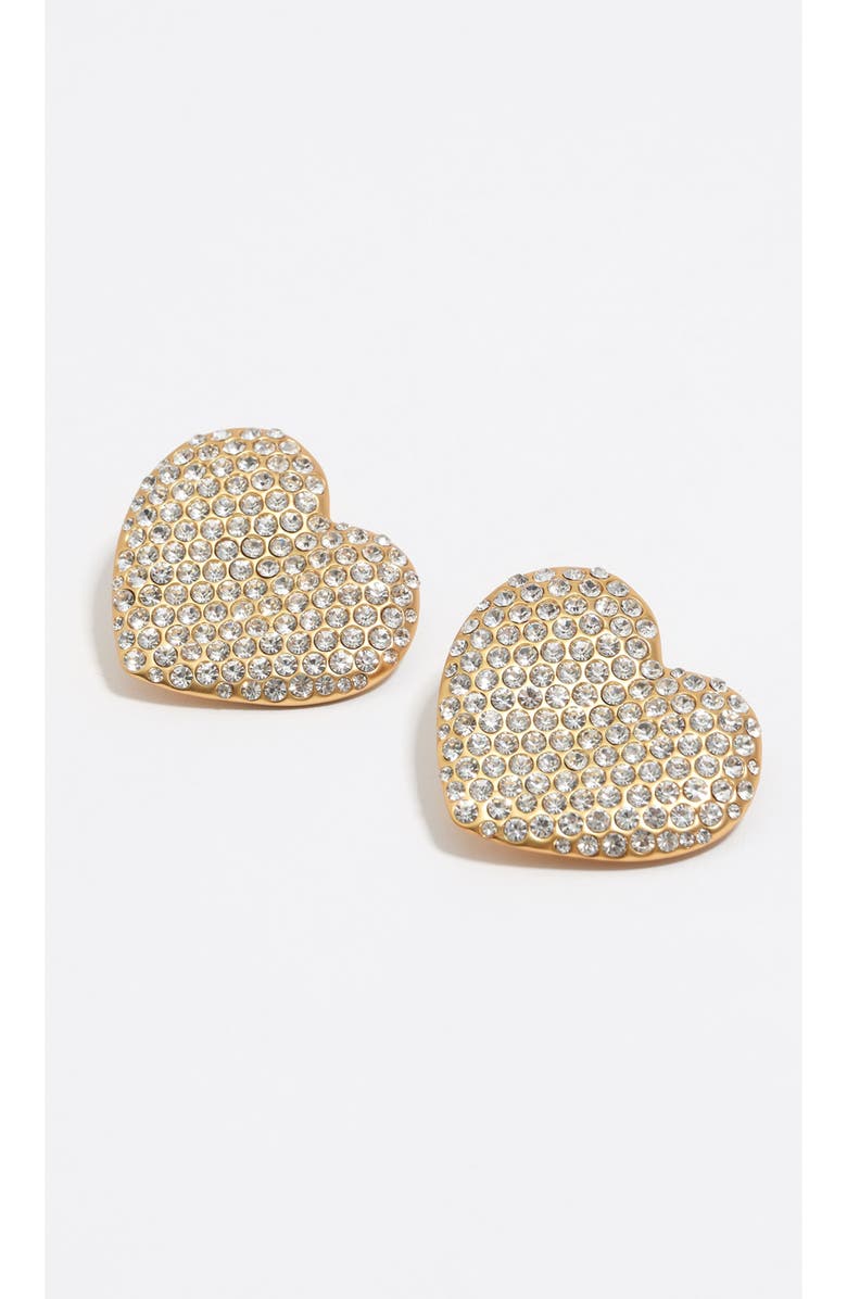 Bimba y Lola Maxi Crystal Heart Earrings, Alternate, color, Gold