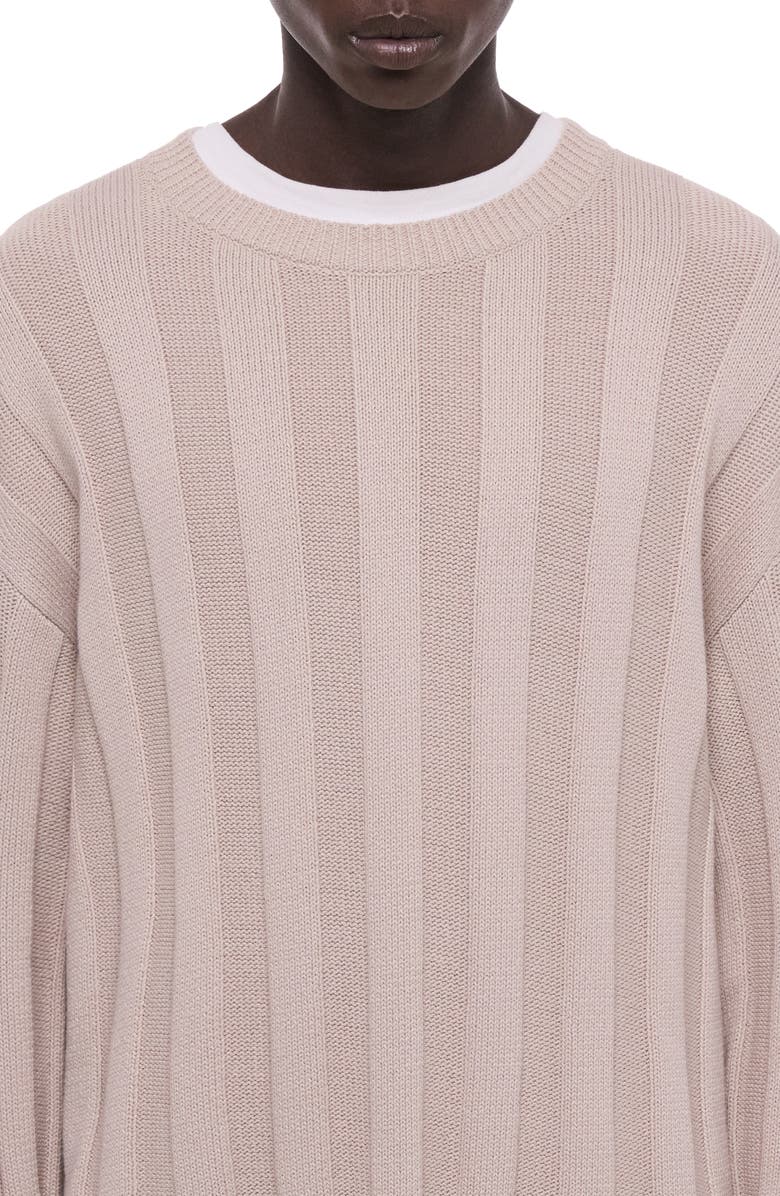 Helmut Lang Oversize Ribbed Sweater, Alternate, color, Putty