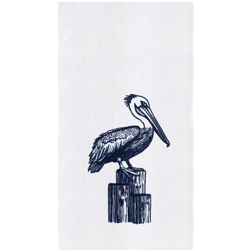 C & F Home C&f Home Blue Pelican Kitchen And Bathroom Embroidered Hand Towel In Blue