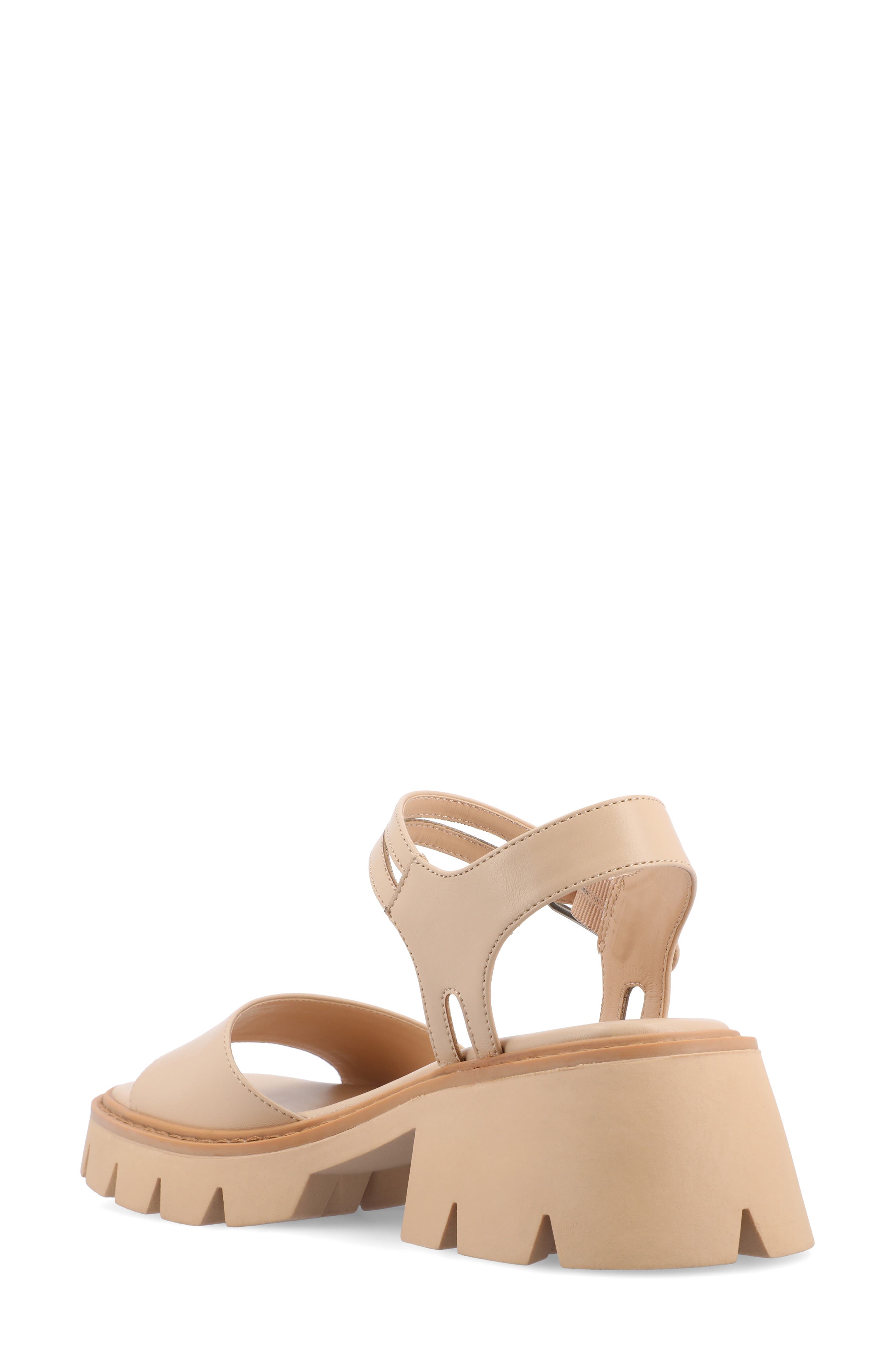 Journee Collection Lug Platform Sandal, Alternate, color, Beige