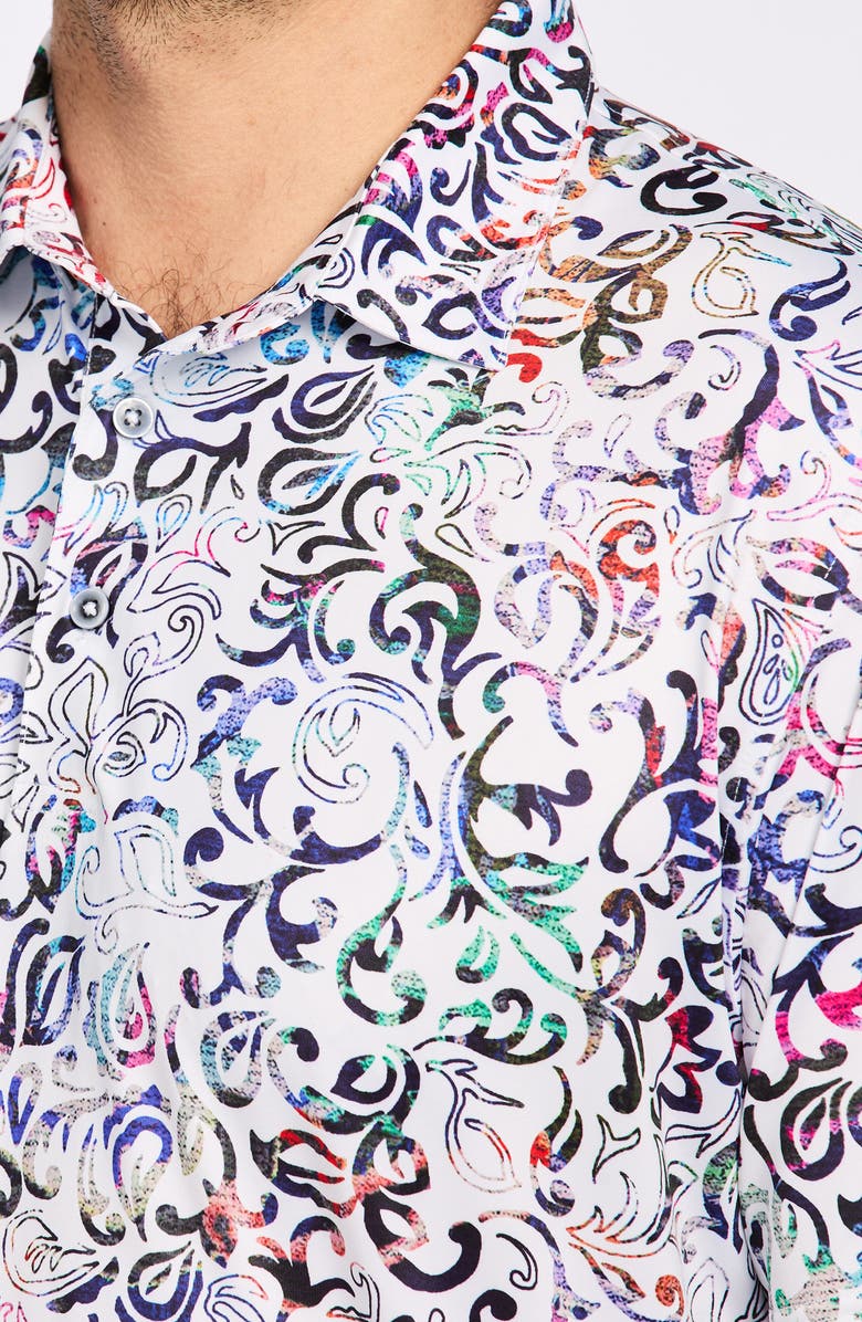 Robert Graham Craig Knit Polo, Alternate, color, White