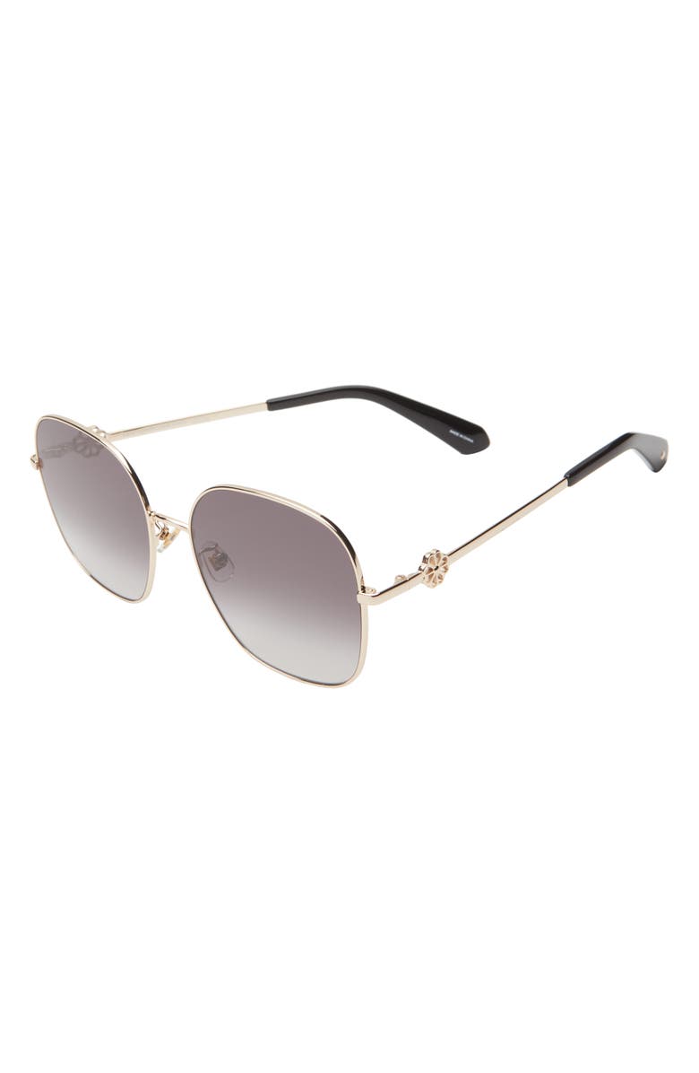 Kate Spade New York 59mm tayla square sunglasses, Alternate, color, Gold Black/ Dark Fuschia Ms