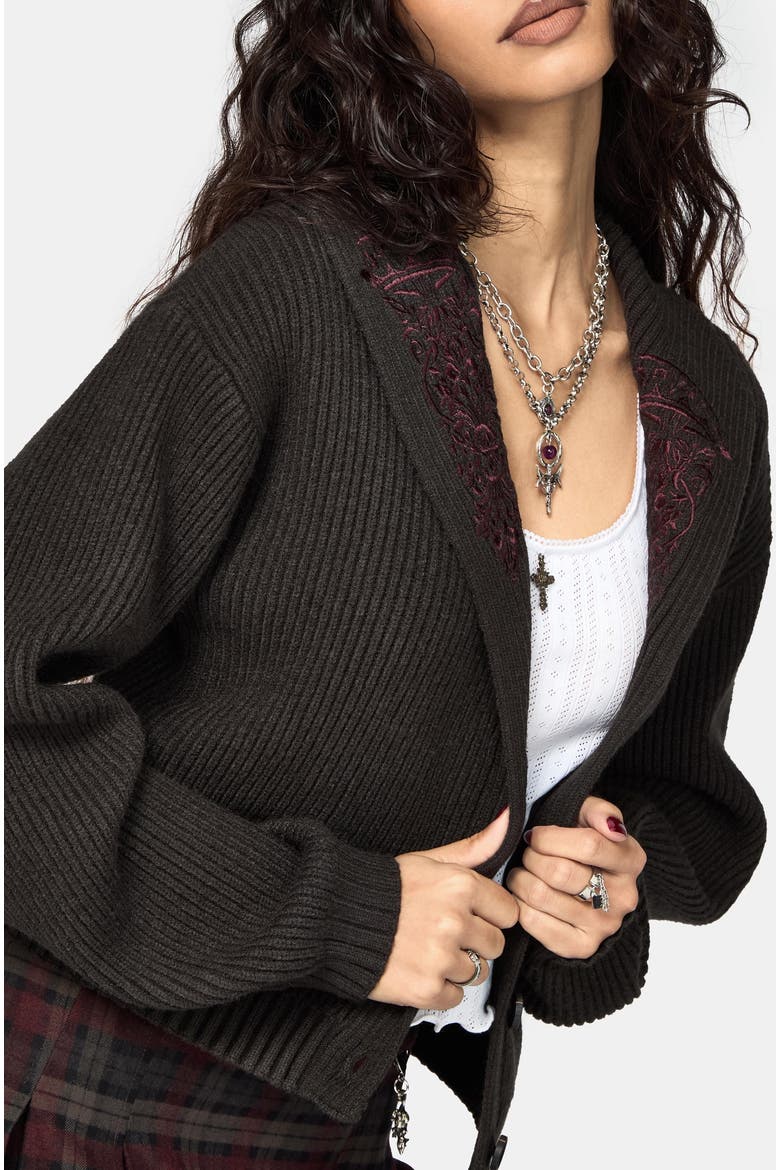 Margaux Collar Cardigan, Alternate, color, Grey