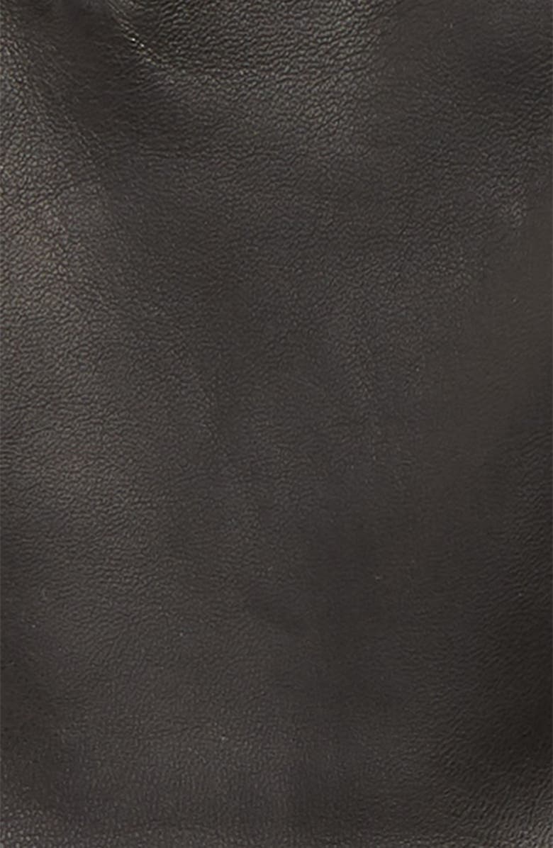 Agnelle Frill Cuff Lambskin Leather Gloves, Alternate, color, 