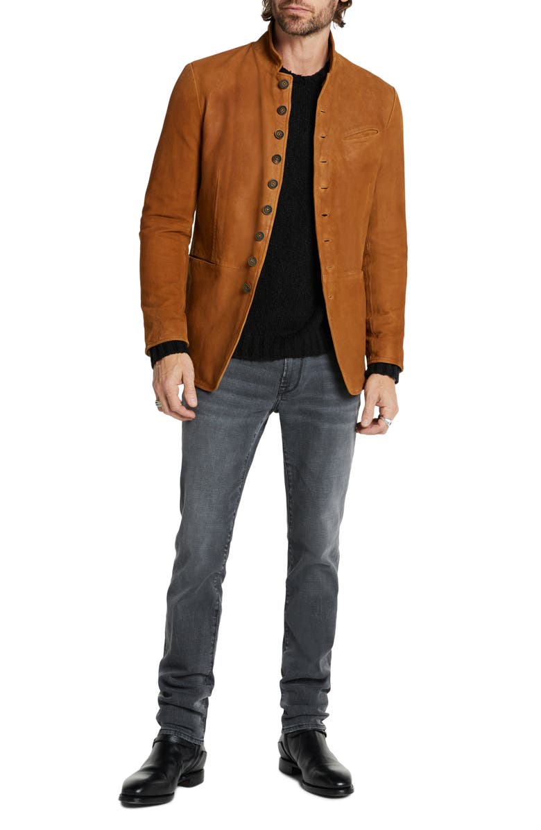 John Varvatos Notch Collar Suede Jacket, Alternate, color, 